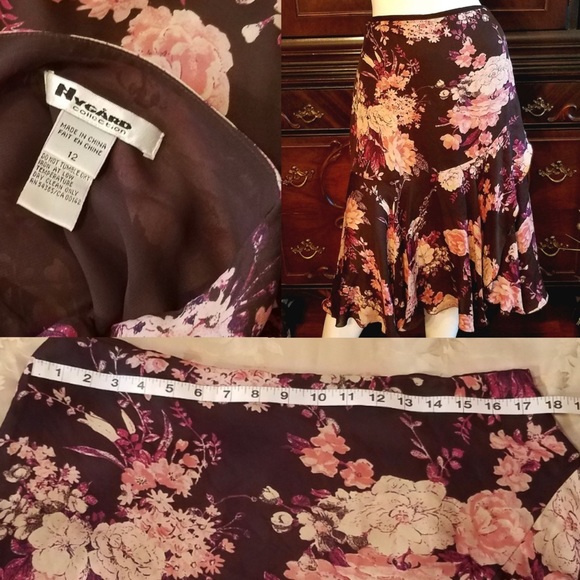 Vintage Nygard 100% Silk Layered Flowy Wrap Skirt - Picture 5 of 5